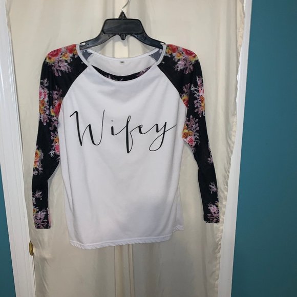 Tops - Long Sleeve Floral Wifey Shirt